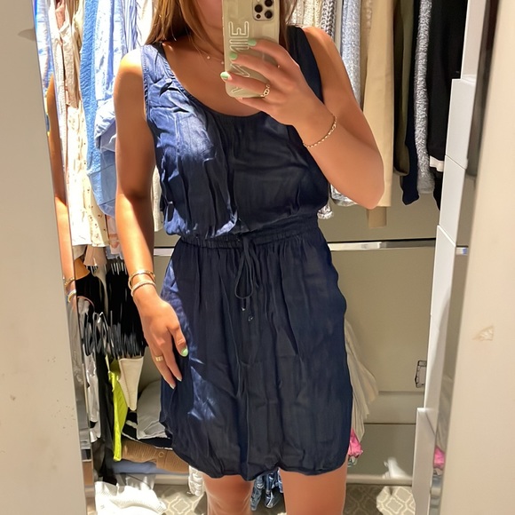 Wyatt Breathable Cotton Dress in Jean Print - Picture 1 of 6